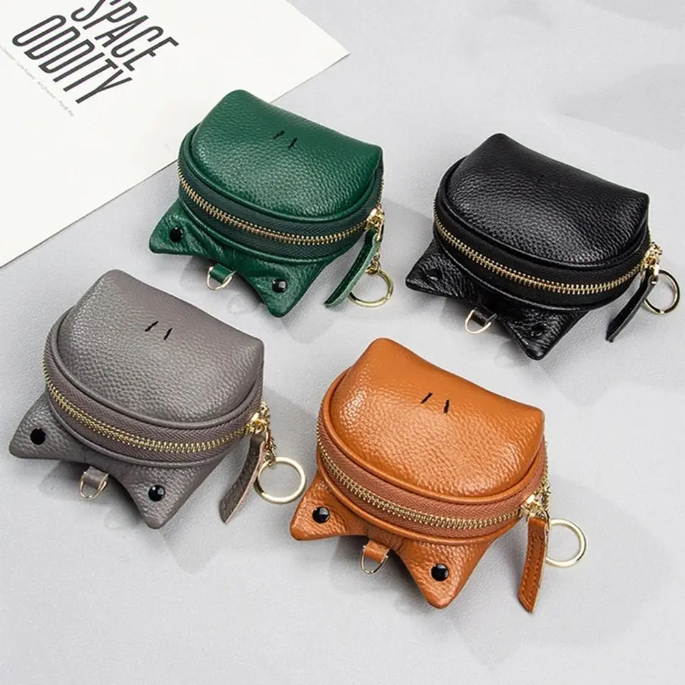 Draagbare Rits Echt Lederen Portemonnee Kaarttas Geldopslag Leuke Munt Portemonnee Koppeling Multifunctionele Mini Sleuteltas Reizen