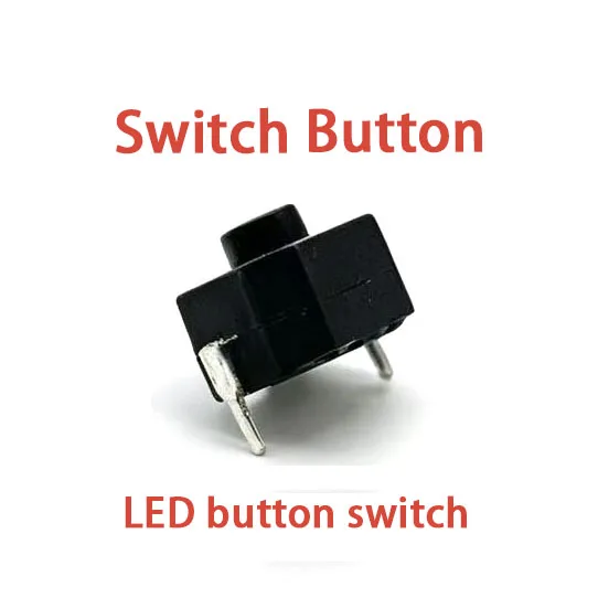 100PCS Flashlight Switch Button Self-locking Switch Strong Light Flashlight Switch one On And One Off  8.3*8.3*8.3