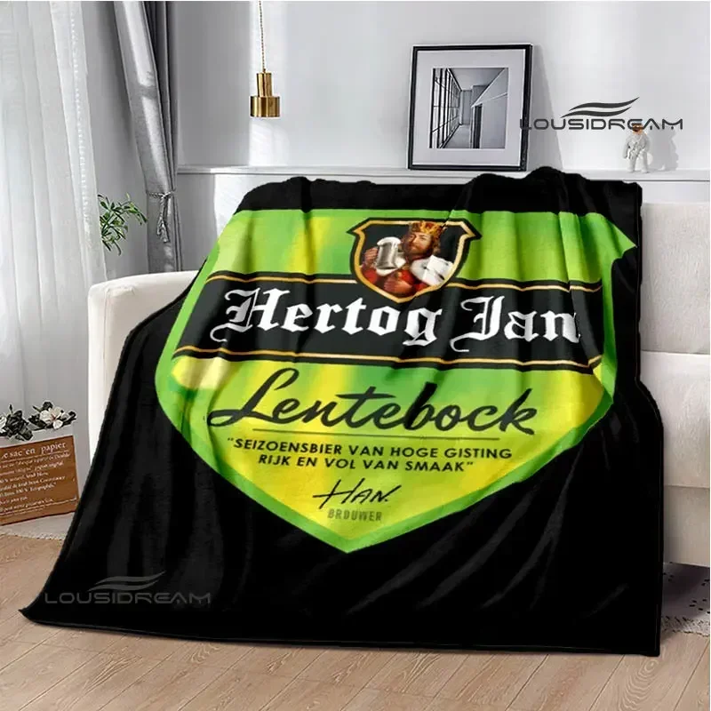 

Hertog jan LOGO printing blankets Warm Flannel Blanket Soft Comfortable Blanket Home Travel Blankets bed linings Birthday Gift