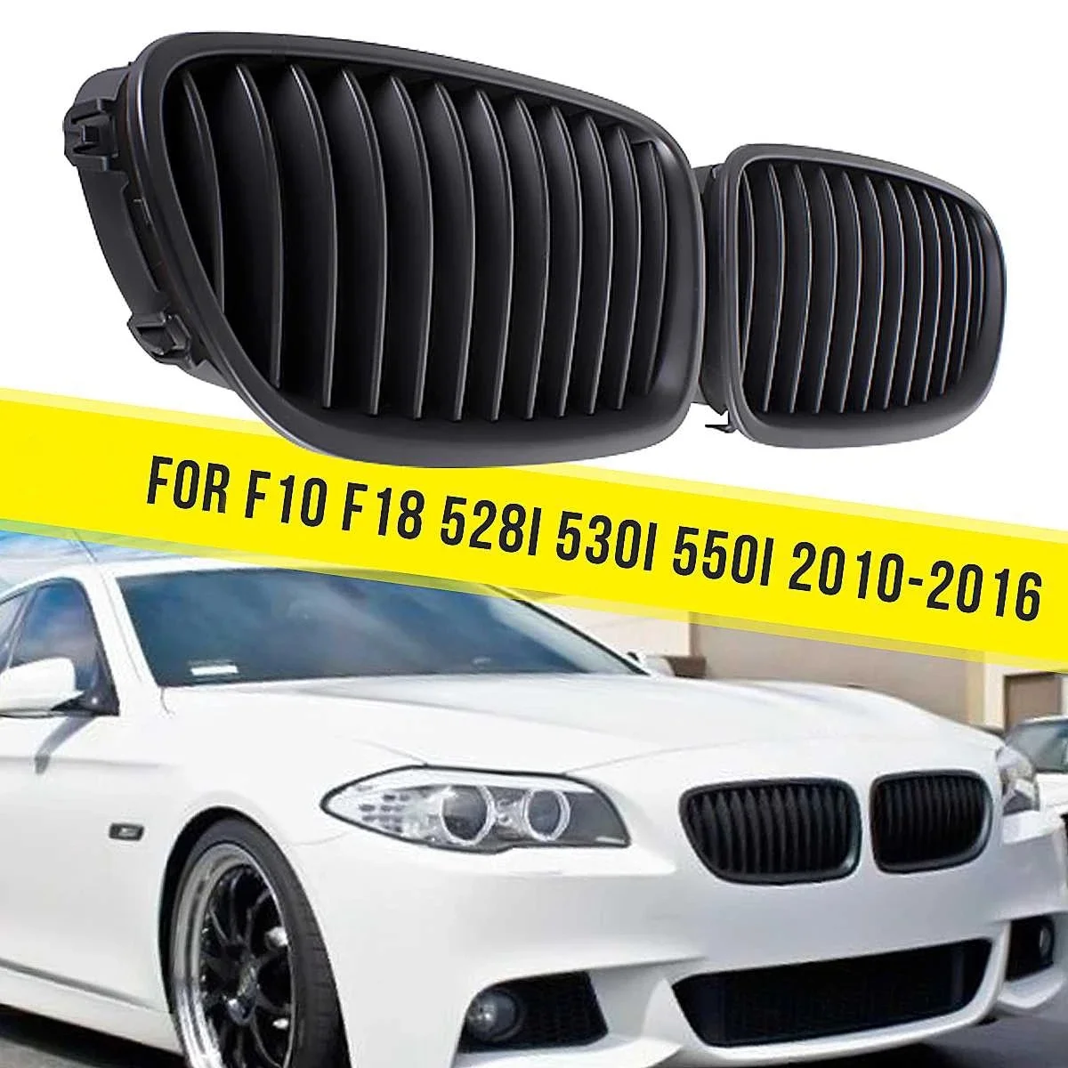 Front Sport Kidney Grill Grilles for-BMW F10 F18 2010-2016 Gloss Black Car Racing Grill 51137261356,