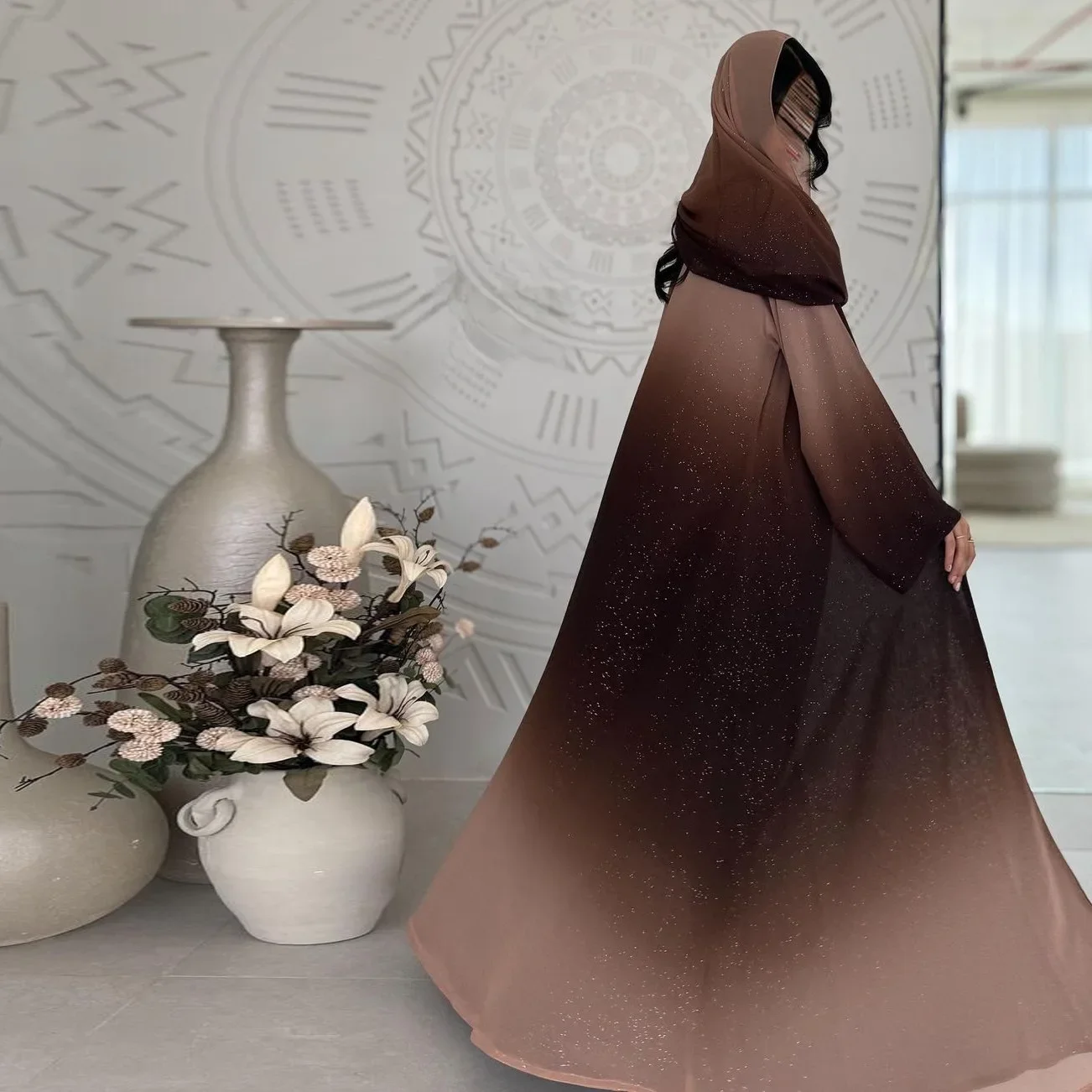 Cárdigan brillante Abaya Kimono mujer Musulmane Abayas abiertas para mujeres Dubai Turquía musulmán Hijab vestido Islam prendas de vestir caftán