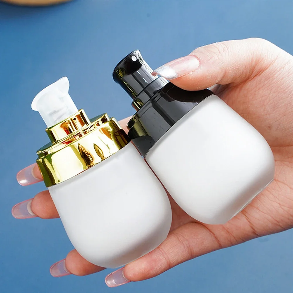 30ml Frosted Glass Lotion Bottle Travel Airless Pump Cosmetics Bottle Transparent Empty Container Face Cream Refillable Bottles