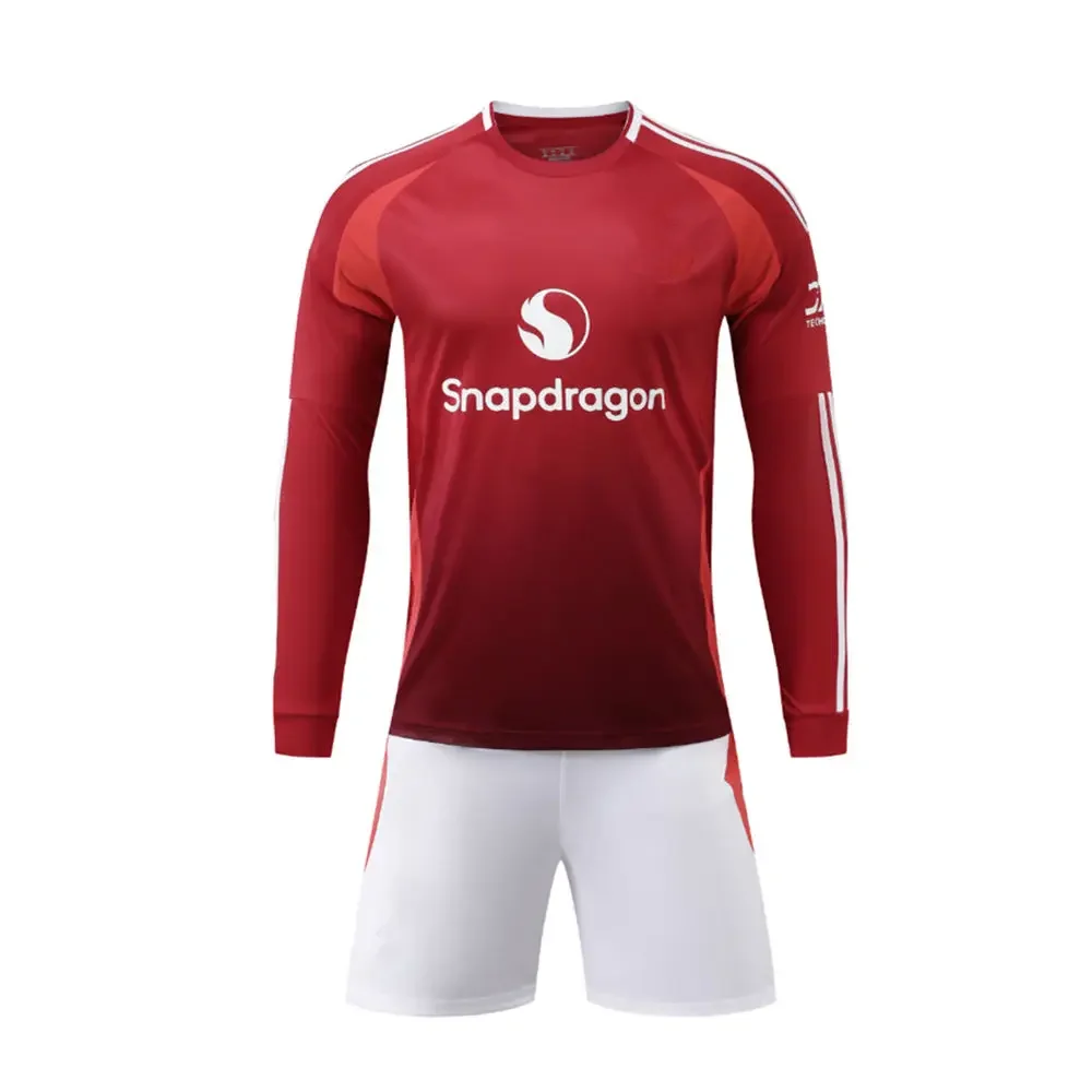 TRAF Adult Breathable Sports Suits Training Wear Games Soccer Shirt Manchesteres Fans Aldult Kids Sets Long SleeveTops + Shorts