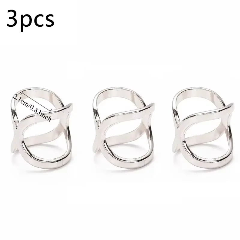 3pcs Creative Mi Wangxing Gold-plated Scarf Buckle Multi-purpose Cross Hollow Glossy Scarf Square Shawl Decorative Buckle image 5