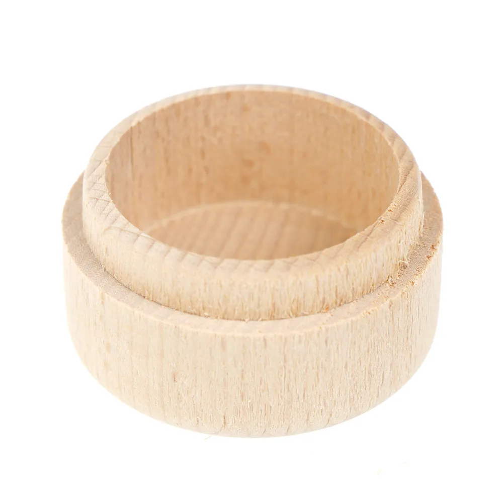 3/2/1PCS Round Wooden Wedding Ring Jewelry Trinket Box Wood Storage Container Case Gift Boxes