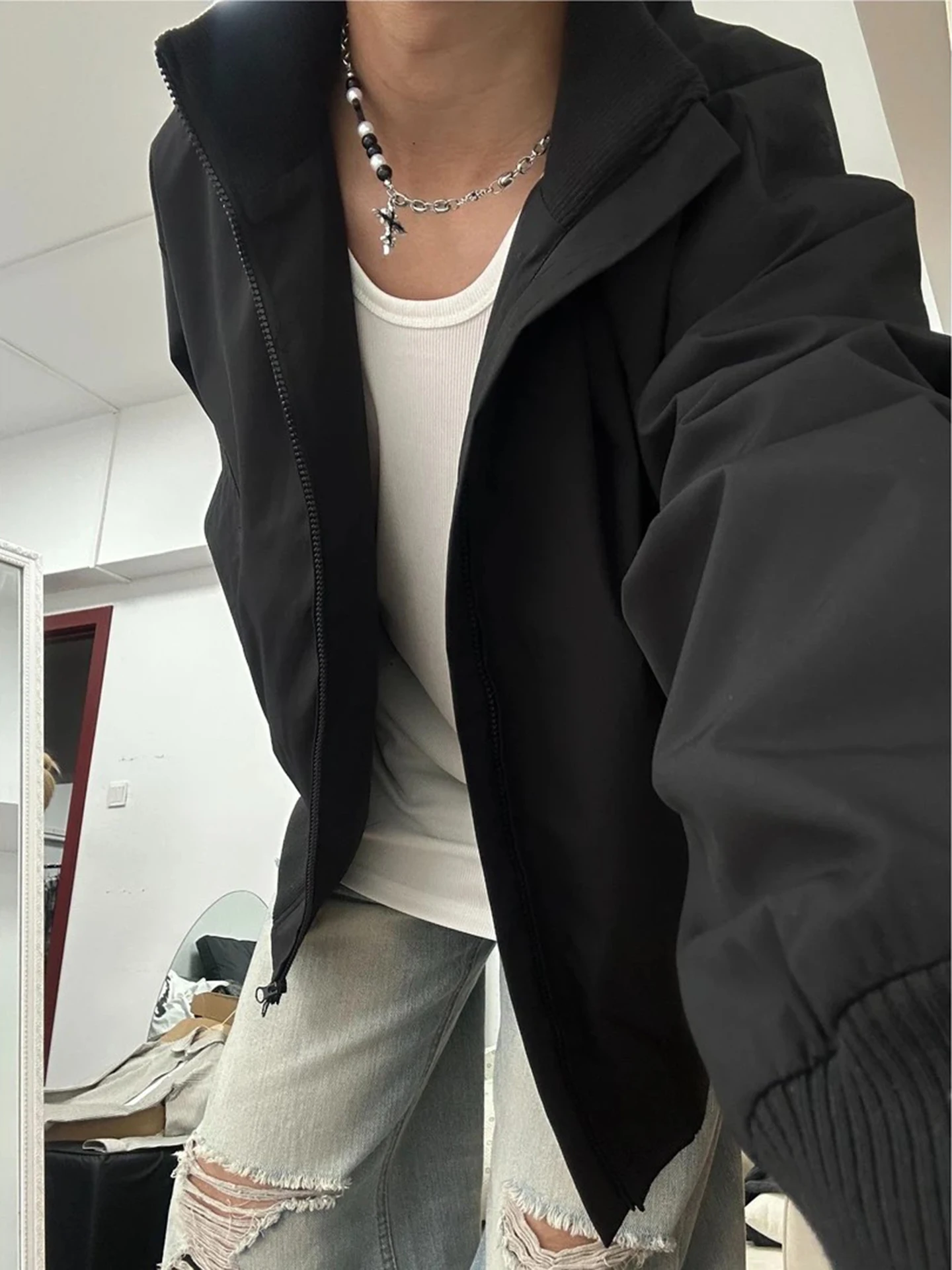 

Мужская осенняя куртка-бомбер в американском стиле, молодежная, из дышащего полиэфирного волокна