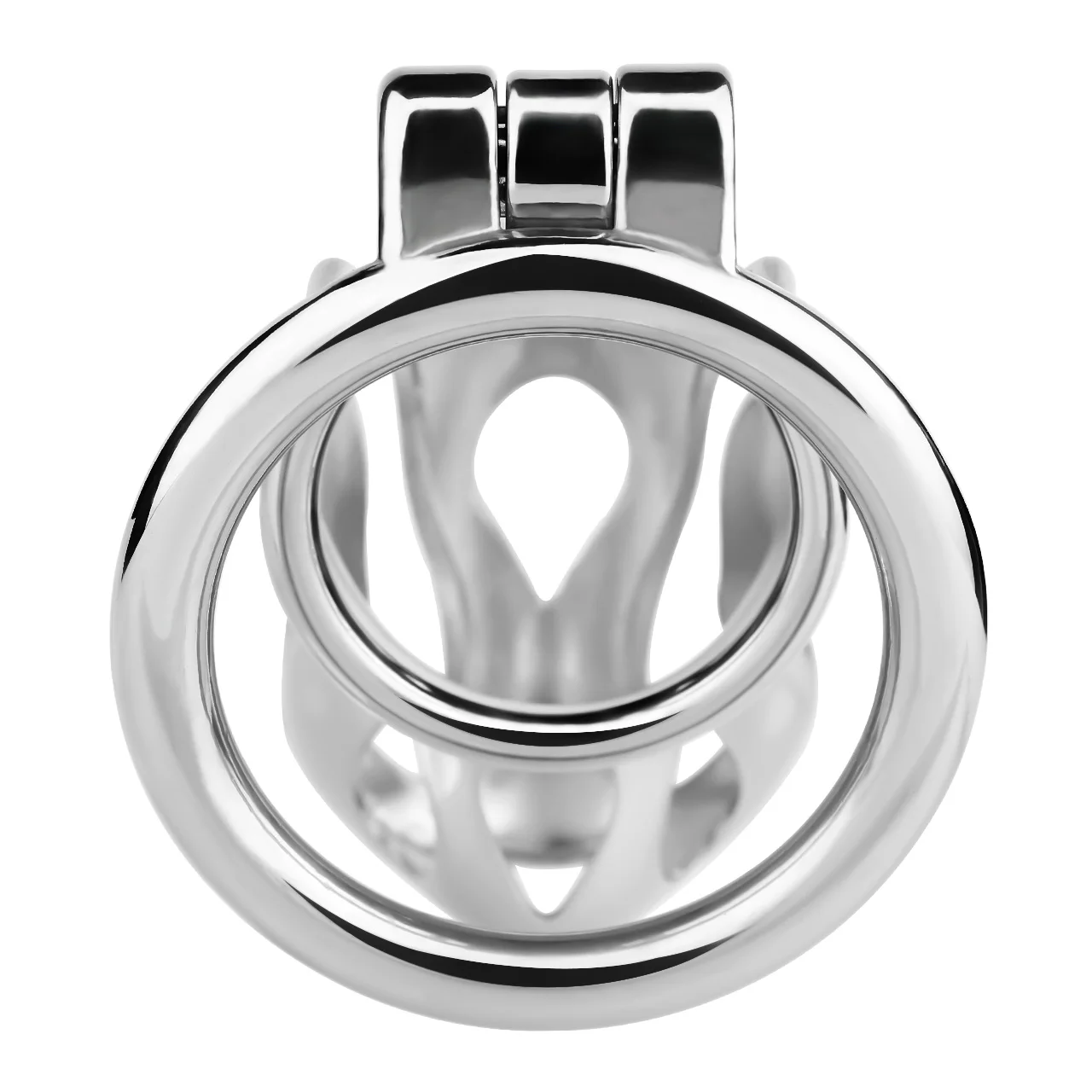 FRRK Jaula de Castidad masculina con diseño de mamba de acero inoxidable, 2 colores, 3 tamaños, jaula con cerradura para pene, juegos para adultos BDSM, juguete sexual para hombres