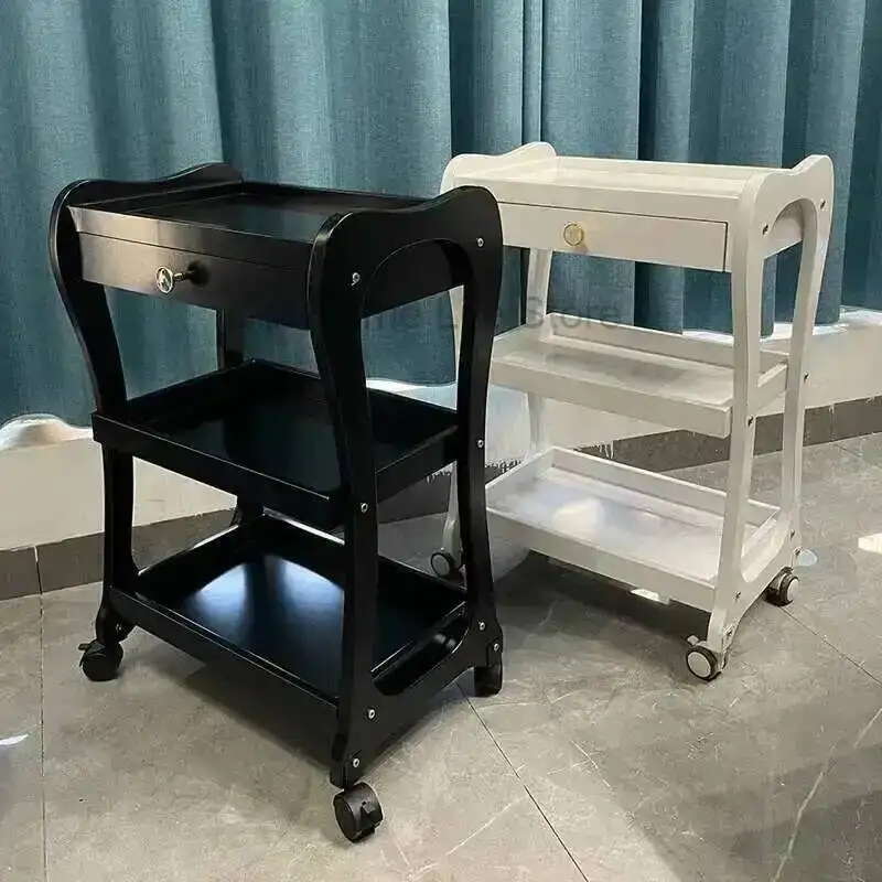 

Salon Trolleys Trolley Tattoo Auxiliary Foldable Beauty for Living Room Saloon Esthetician Cart Station Barber Organizer Gold