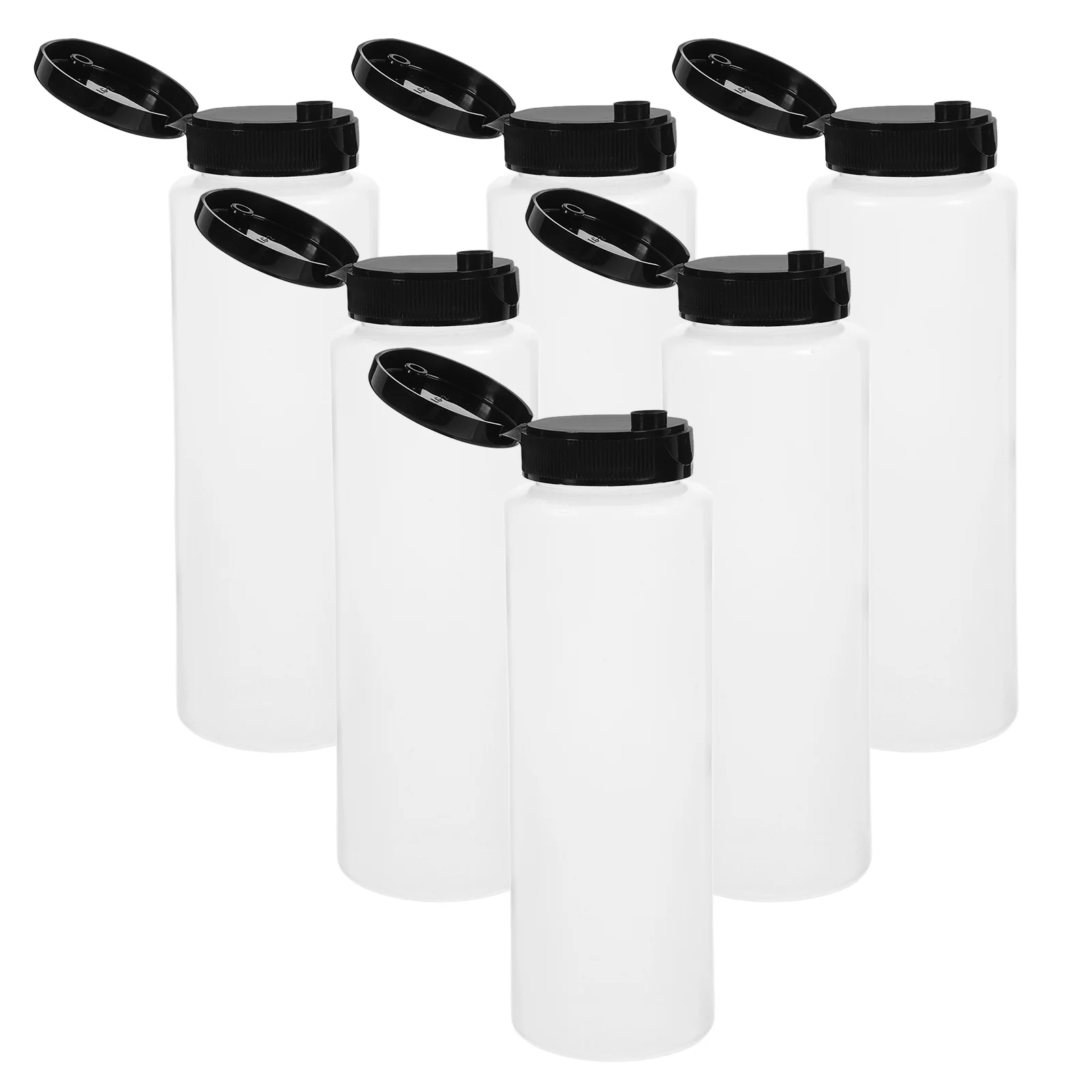 

6pcs Squeeze Bottles For Salad Sauce Jam Ketchup Mustard Storage Transparent Leak-Proof Condiment Container Kitchen Gadget