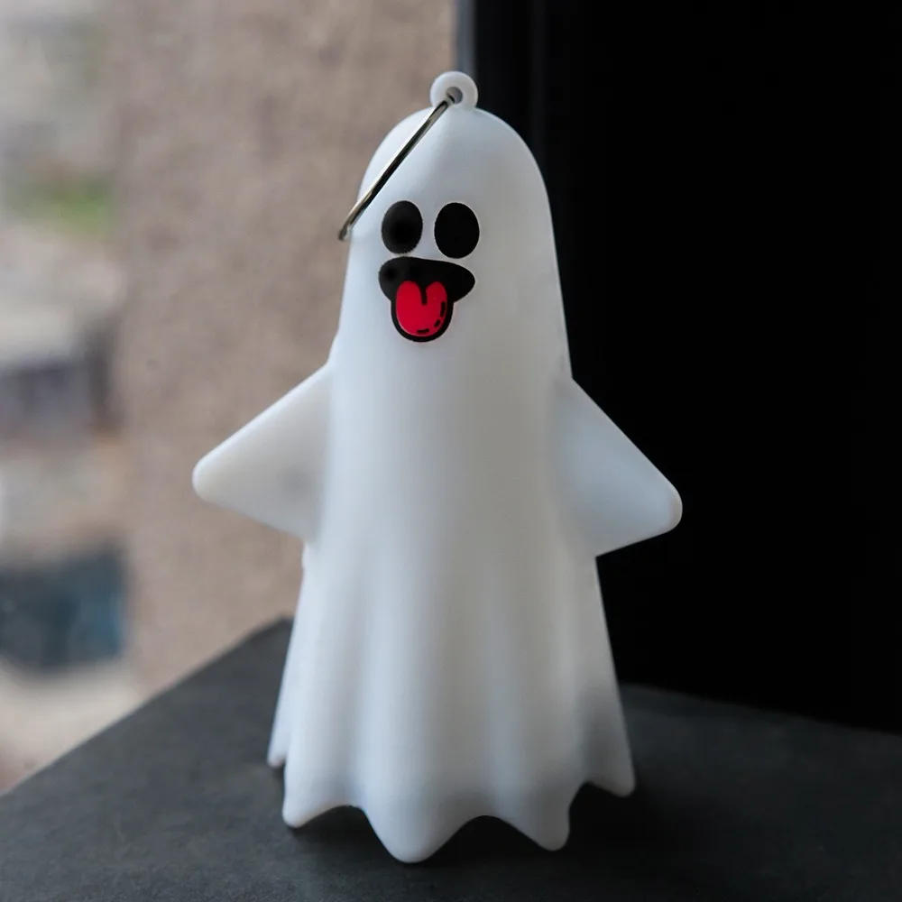 Props Pumpkin Lantern Cartoon Figure Plastic Halloween LED Light Solid Color with Button Cell Ghost Pendant Home Decorations