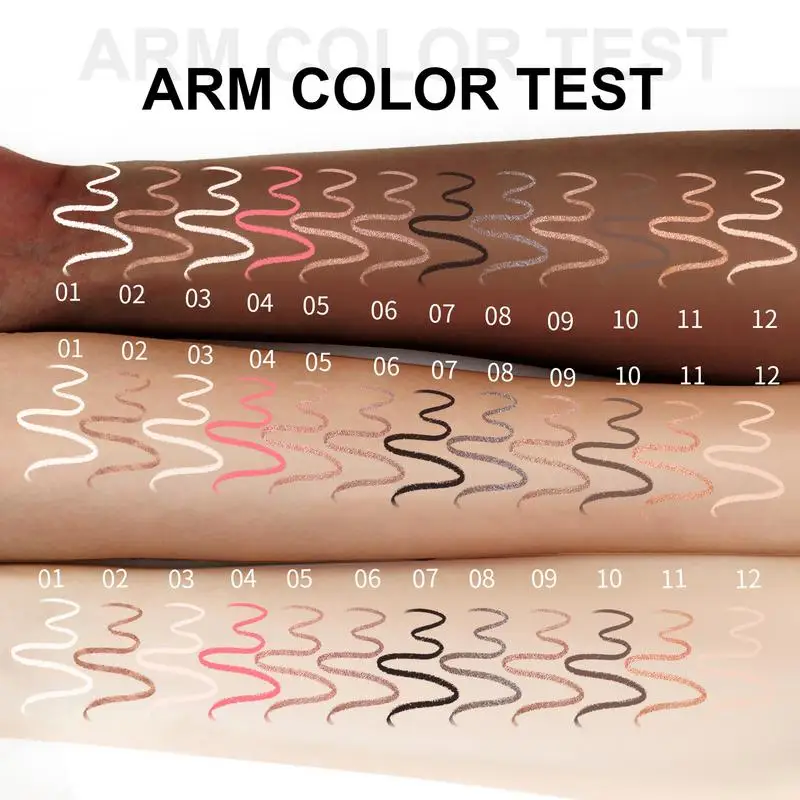 ดินสอเขียนคิ้ว 12 สีอายแชโดว์ Eyebrow Contour คอนซีลเลอร์ชุดดินสอกันน้ํา Matte Nude สีน้ําตาลอายแชโดว์แต่งหน้าชุด