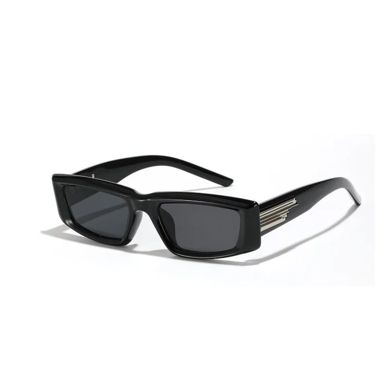 Gafas de sol rectangulares con remaches para hombre, montura cuadrada Y2K, gafas futuristas Ins para ciclismo de montaña y actuaciones en escenario