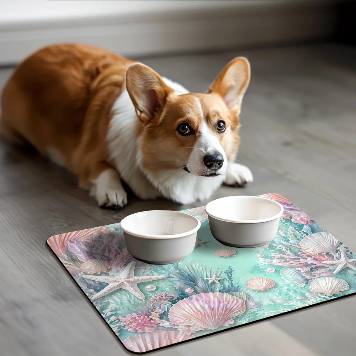Hummingbird & Floral Pattern Polyester Absorbent Mat - Decorative Mat for Home, Stylish Countertop & Tabletop Accessory