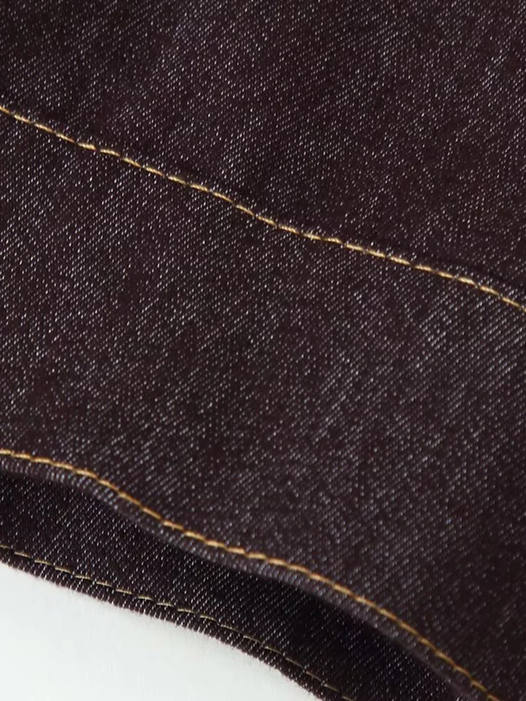 النمط الأوروبي والأمريكي الخريف موضة جديدة الملابس النسائية طية صدر السترة جيب الديكور التباين اللون خياطة سترة قصيرة Tr #6