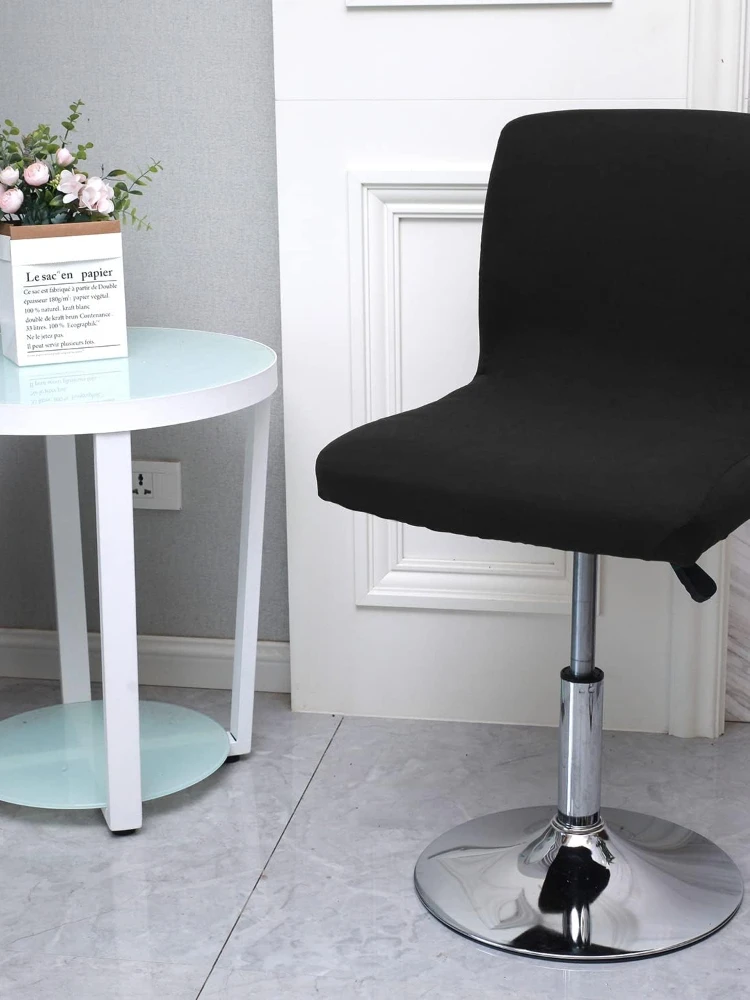 Bar Stool Cover with Back Printed Dining Room Square Swivel Barstool Chair Seat Cushion Slipcover for Counter Height Mid