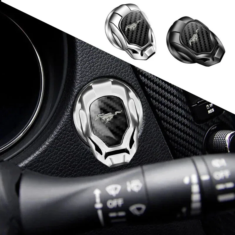 Interior do carro um botão start stop capa protetora acessórios para ford mustang gt 2005 2006 2008 350 500 2015 2017 2018 shelby