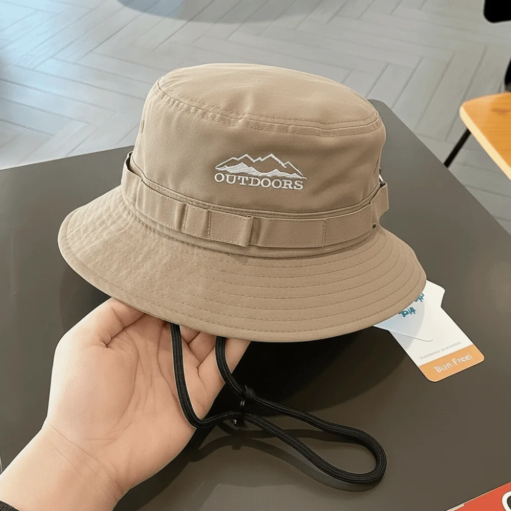 Fashion Mountain Range Embroidery Fisherman Hat Unisex Sun Protection Travel Hat Solid Color Sunscreen Hats Hiking
