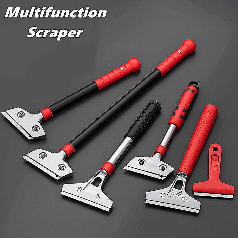 Multifunctional Aluminum Alloy Cleaning Shovel Wallpaper Paint Tiles Flooring Glue Scraper Detachable Blade Home Cleaning Tools