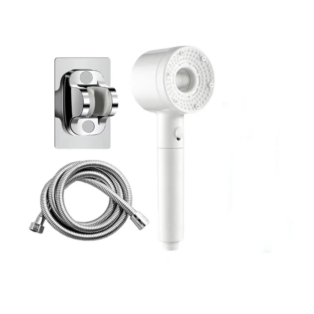 

Набор насадок для душа высокого давления для ванной комнаты, 5-скоростная регулировка, ручной душ с остановкой одной кнопкой, простой в установке, экономия воды
