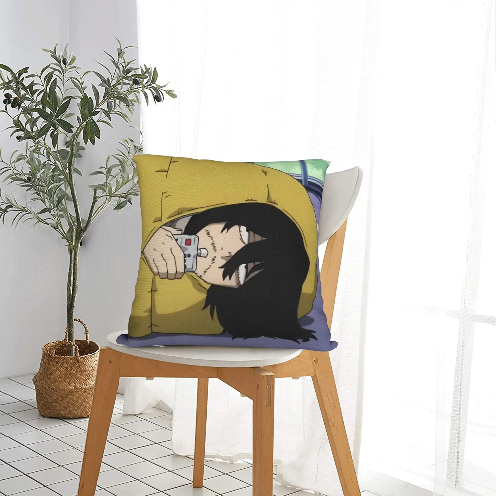 Aizawa Shota  Square Pillow Case Sleepy Hero Anime Cushion Covers Creative Polyester Decor Pillowcover for Car 40x40cm