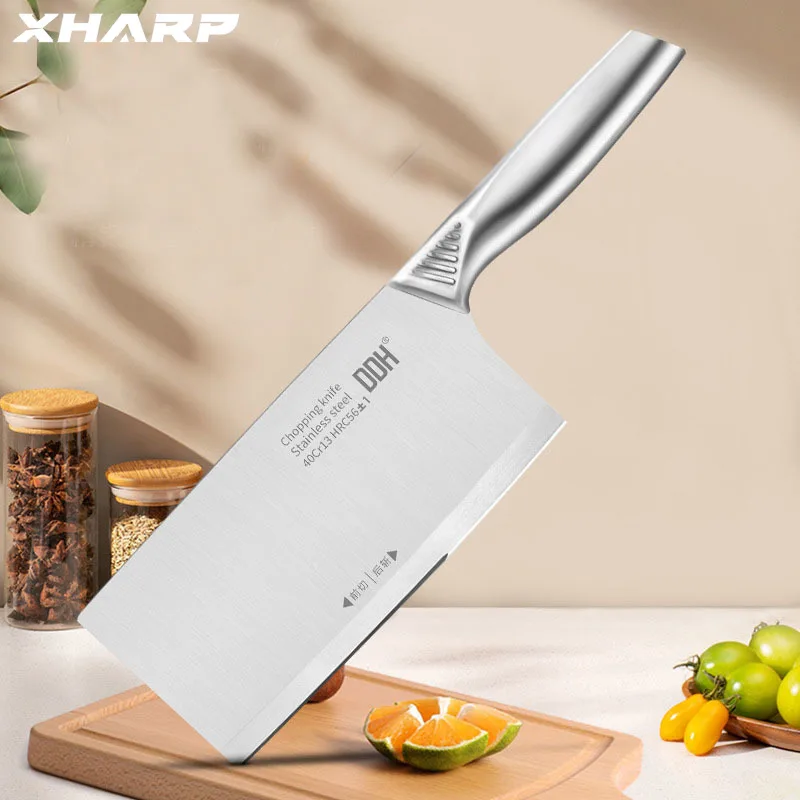 Choppping&Slicing Double Use Kitchen Knife 7 Inch Blade Stainless Steel Cleaver Super Sharp Blade Comfortable Handle Knife