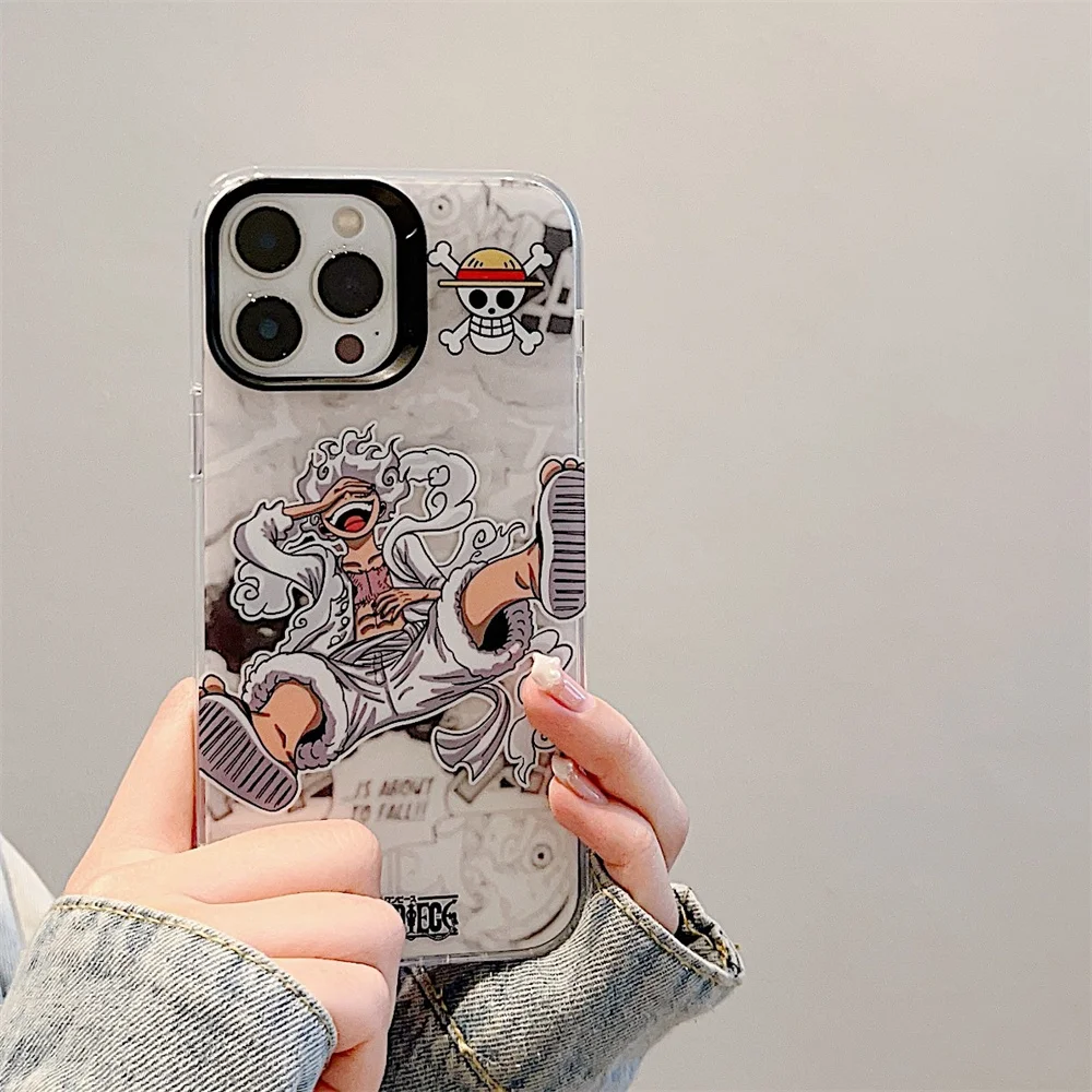 Anime One Piece Luffy Silicone Phone Case For iPhone 11 12 13 14 15 16 Pro Max Cute Camera Shockproof Protection Cover Funda