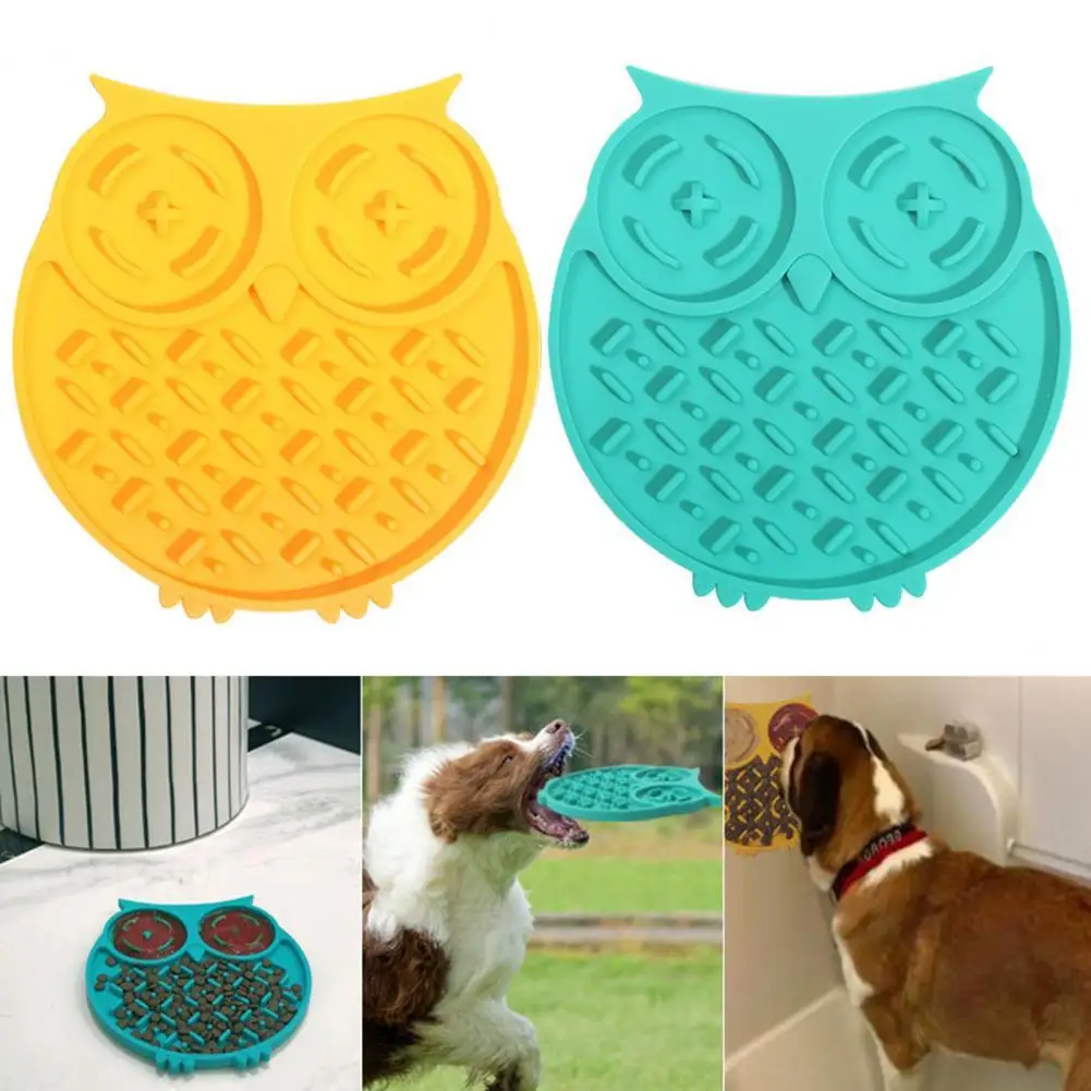 

Silicone Pet Lick Pad Suction Cup Bottom Non-slip Easy Cleaning Reusable Dog Slow Feeding Pad Treat Dispenser Pet Supplies