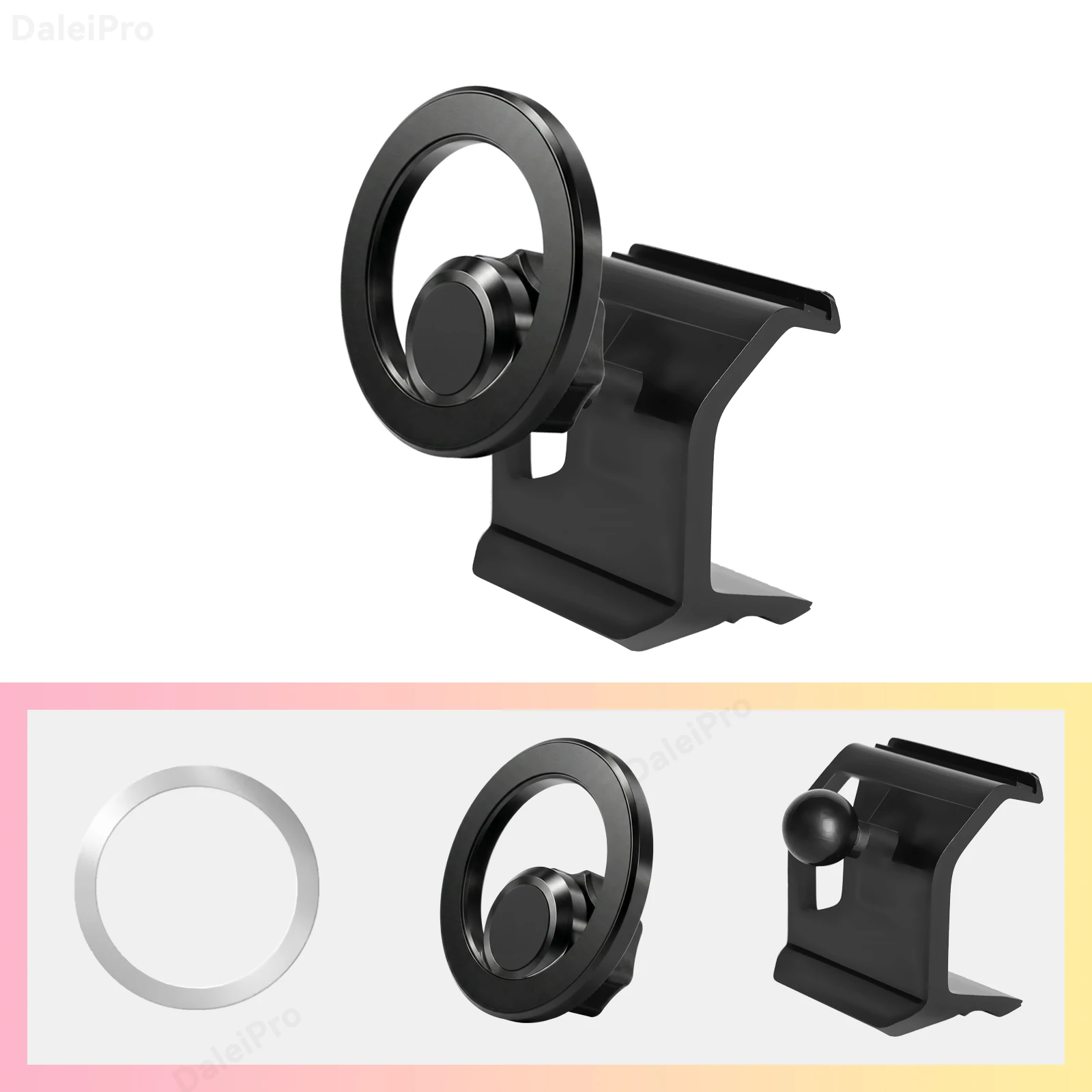 Maßgefertigte Magnetische Handyhalterung mit Luftstromkühlung für VW Golf 8 MK8 2021 2022 2023-2026, 360° Drehbar ° Schwenkbarer Halterungssockel