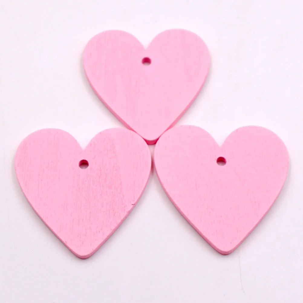 30 Pcs Rope Decor Cardboard Hearts Bamboo Wedding Ornaments Shape Wood Crafts