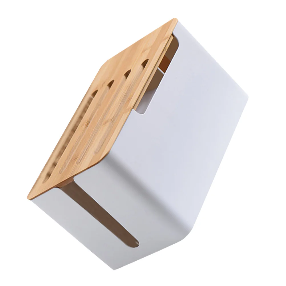 

Cable Storage Case Wire ganizer Box for Cords Router Holder Household White Charging HIPS PP Bamboo Material Bathroom Kitchen