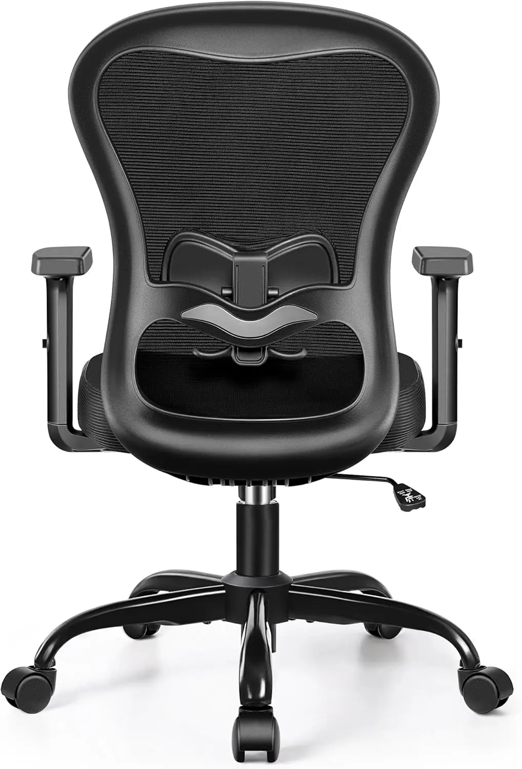 Chaise de Bureau Ergonomique à Dossier Haut, en Maille Respirante, avec Support Lombaire Réglable, Accoudoirs OJ