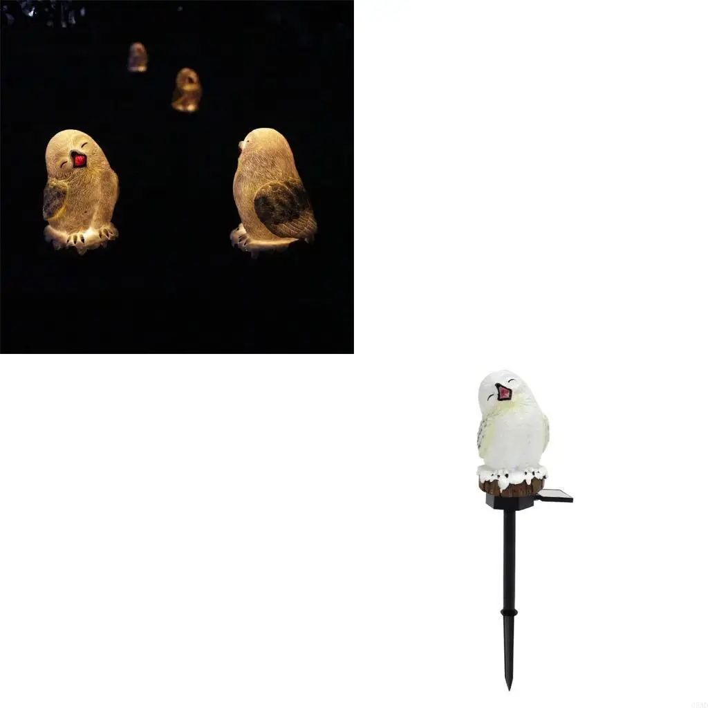 

Winter Owl Solar Light Outdoor Solar Garden Light Landscape Light Waterproof C5AD