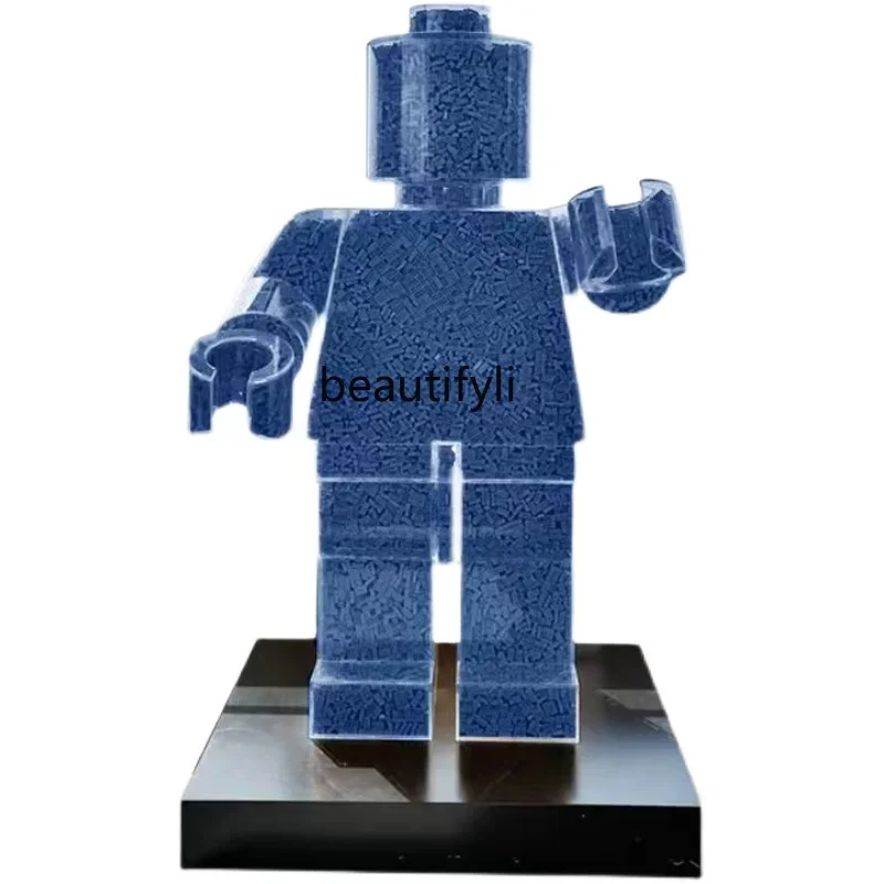 

Light luxury personalized acrylic transparent creative floor cartoon ornament model room club sculpture