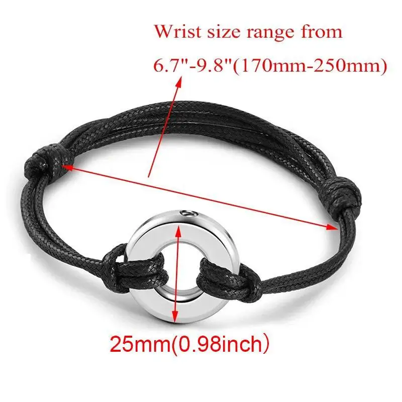 Water Resistant Cremation Urn Memorial Bracelet Hypoallergenic Circle of Life Jewelry for Pet Human  Keepsake Gift