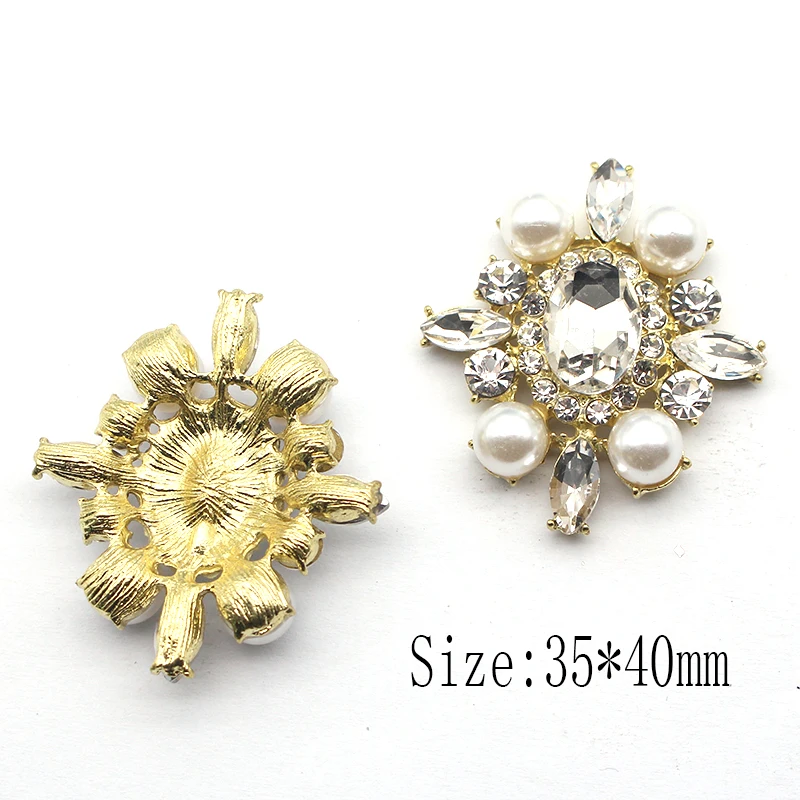 Fashion Creativity 2Pieces/Batch 35*40mm Oval Alloy Flat Bottom Decorative Accessories DIY Bow Clothing Jewelry