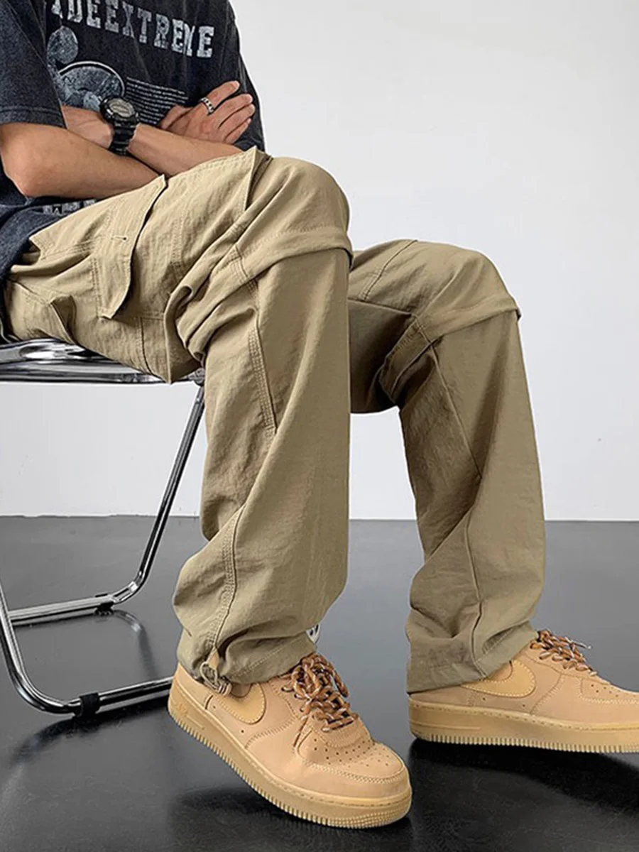 

Мужские брюки в стиле ретро, американского дизайна, летние, прямого кроя, с возможностью двусторонней носки, для активного отдыха, функциональные, ветрозащитные.