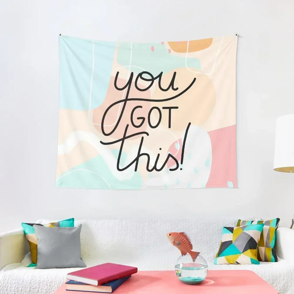 

you got this - happy abstractpastel graphic Tapestry Decorative Paintings Room Decor Aesthetic Tapestry