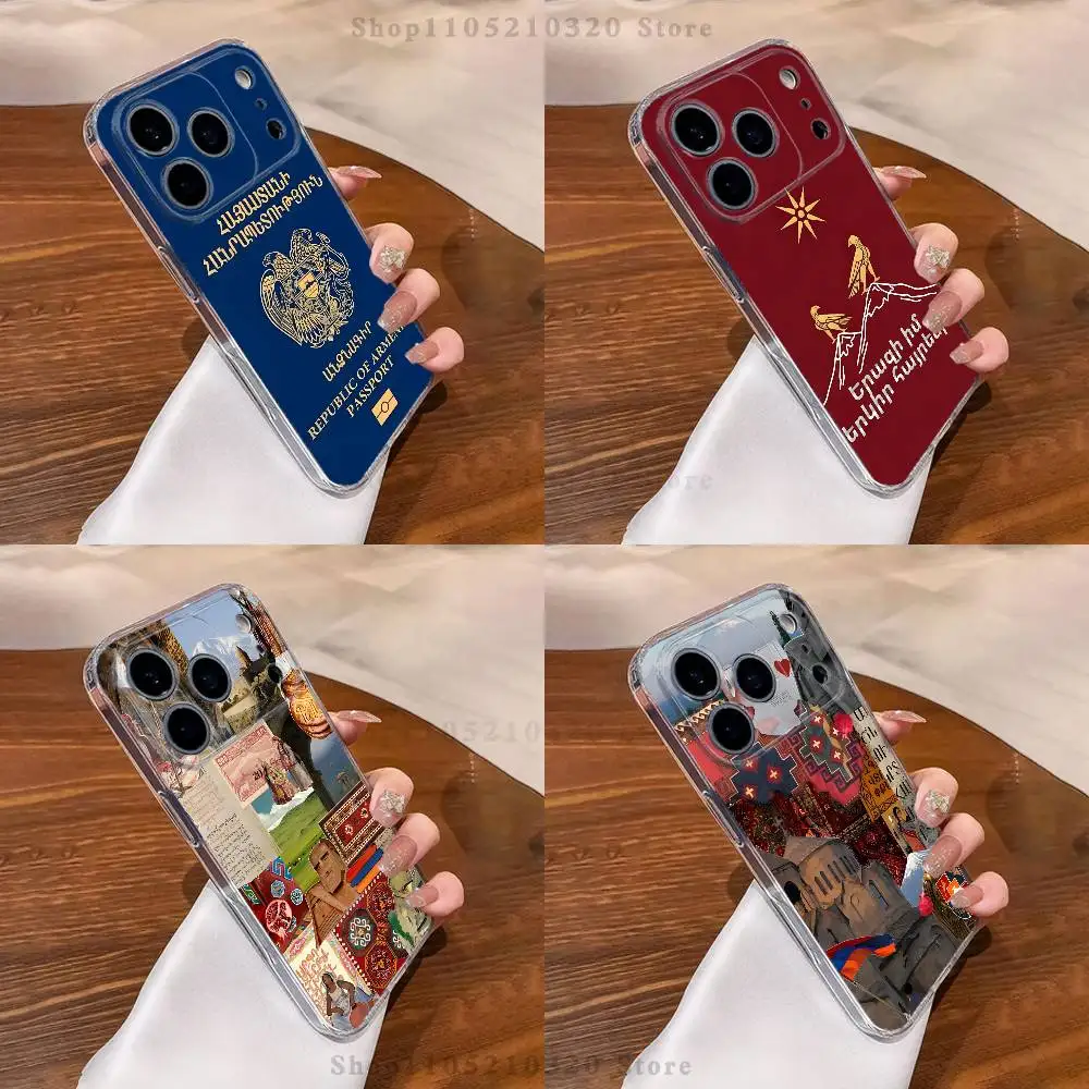 

Armenia Flag Passport Collage Phone Case For iPhone 16,15,17,12,13,14,11 Max,Pro,Plus,X,XS,XR,SE4,E Mini Transparent Cover
