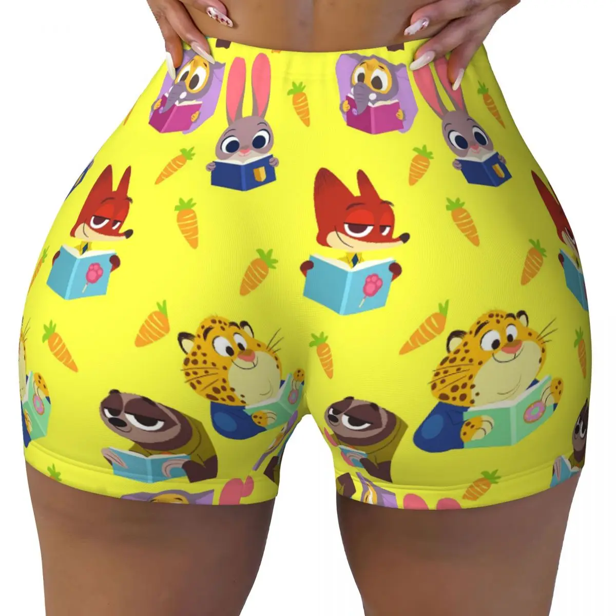

Custom Zootopia Gym Running Volleyball Shorts for Women Anime Workout Yoga Shorts