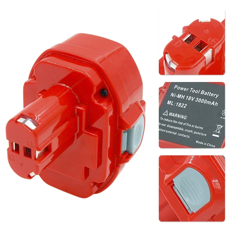 PA18 18V 2.0Ah/3.0Ah Ni-MH/Ni-CD Cordless Power Tools Rechargeable Battery for Makita 4334D 6343D 8443D 1822 1823 1834 1833 1835