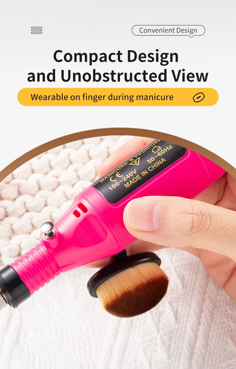 1/10 Stück Maniküre-Staubpinsel mit dichten Borsten, Fingerring-Staubwedel, Nagellack-Pulverreiniger, Nagelkunst-Essential, Salonbedarf – Detail 3