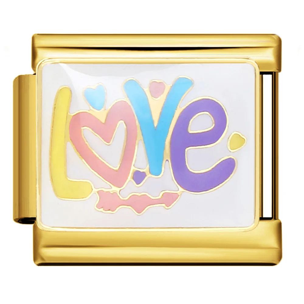 Bunte Y2k Niedliche Damen-Perlen: Bunte Bonbon-Herz-Pizza-Italienische Charm-Perlen, passend für 9mm Edelstahl-Armbänder, für DIY-Schmuckherstellung – Detail 4