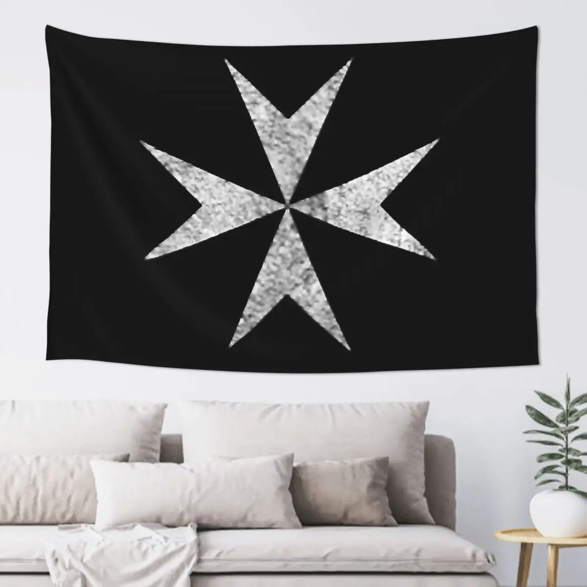 Maltese Cross Knights Hospitalier Malta Crusades Tapestry Hippie Wall Hanging Aesthetic Home Decor Tapestries for Dorm Room