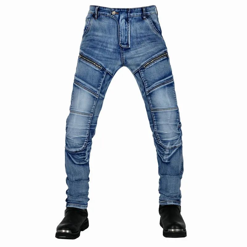 Men Motorcycle Pants Larger Area Aramid Motorcycle Jeans Protective Gear Riding Touring Motorbike Trousers Blue Motocross Jeans