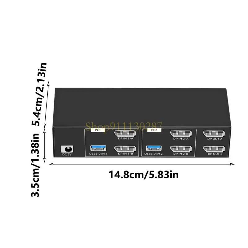 J1HC عالية الدقة 8K60Hz DisplayPort KVM Switcher مع التحكم في زر مريحة