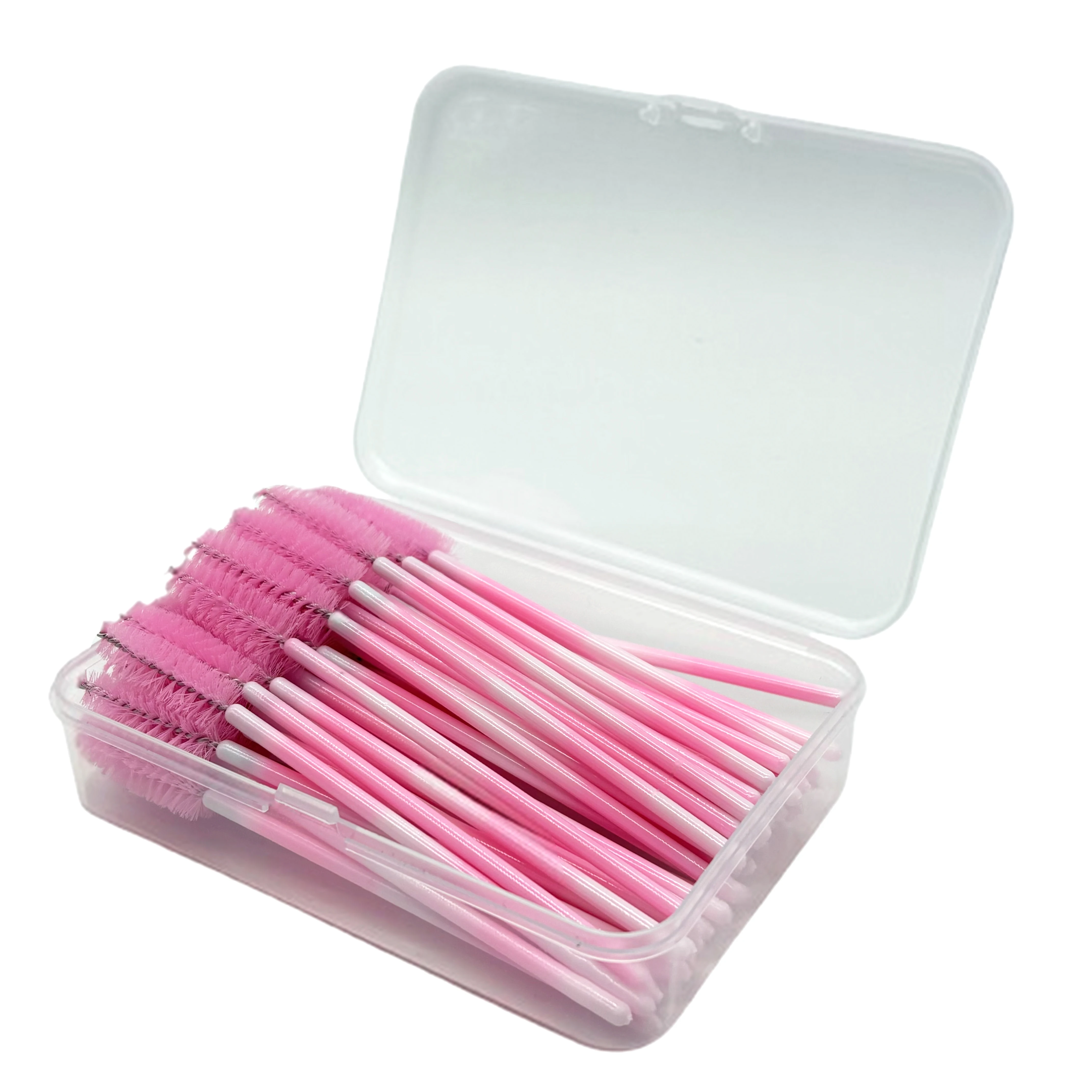 صندوق شفاف 50 قطعة فرشاة للمكياج رمش الحاجب فرش مشط المتاح عصا الماسكارا الرموش تمديد لوازم