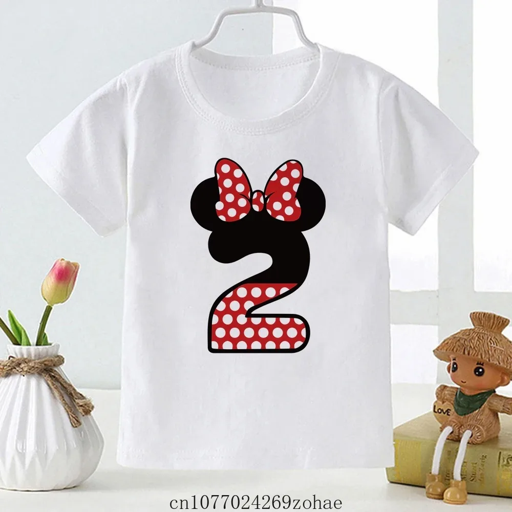 Disney 3st Birthday T-shirts For Boys Girls Tshirt Minnie Mouse Clothes Summer 0-9 Years Kids Tees Tops Fashion Children T Shirt