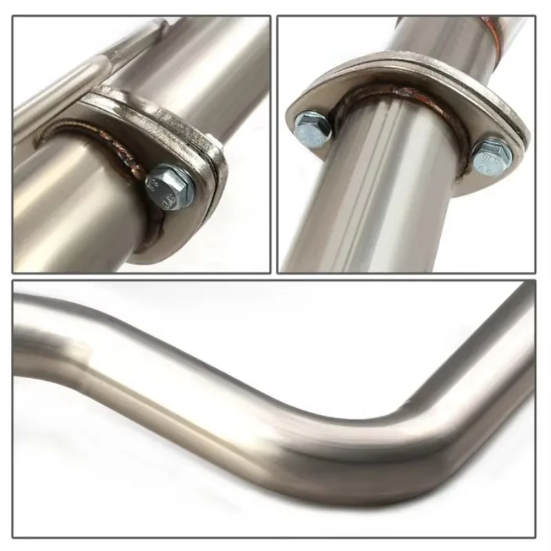 

NEW T304 Stainless Steel Mirror Polished TIG Welding with Round Muffler tip For 92-00 CatBack Exhaust system