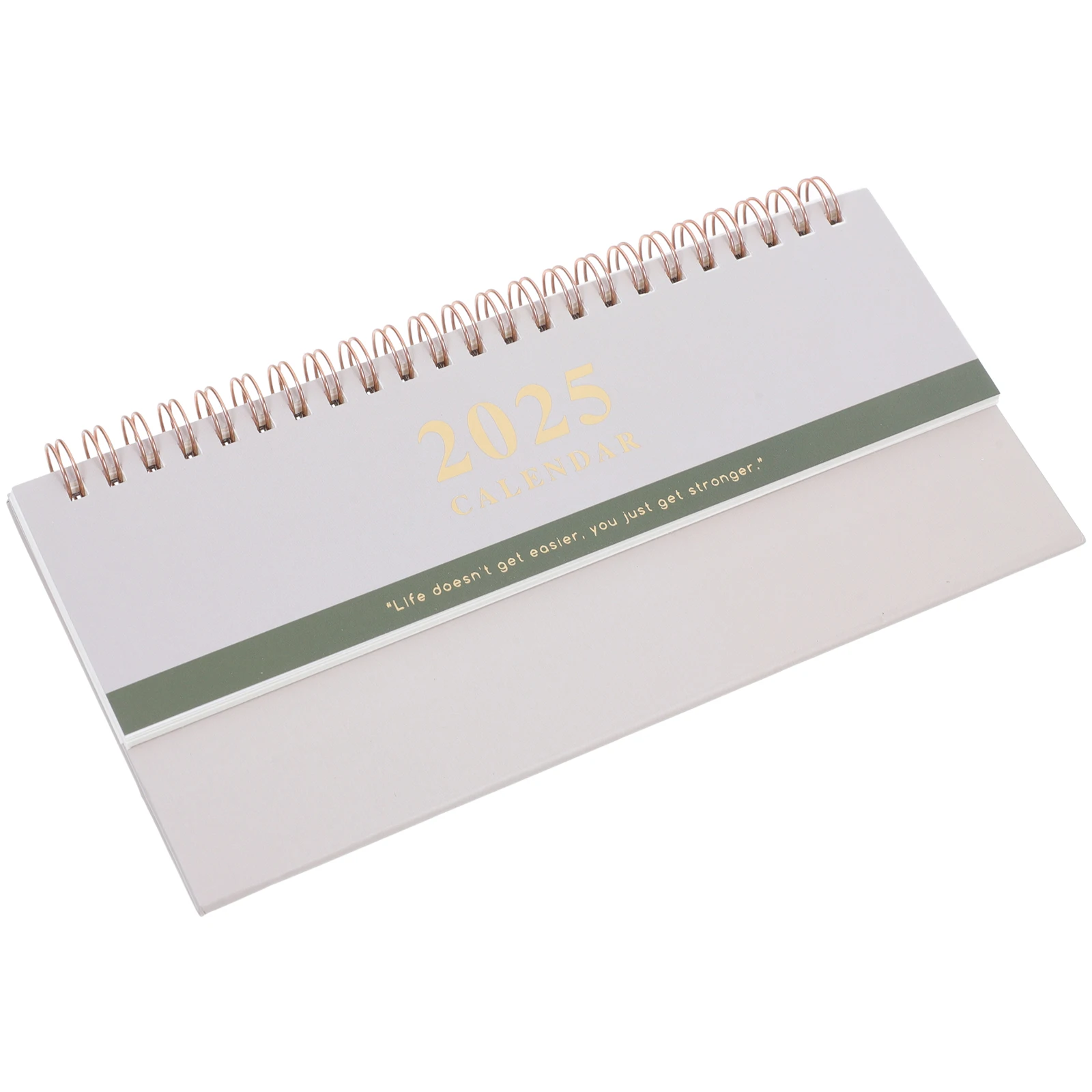 

Long Desk Calendar 2025 Stand up Flip for Classroom Home Office Decor Small Standing Planner Elegant Coil Design