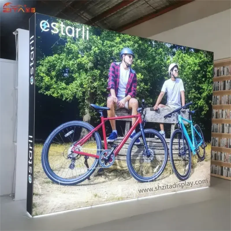 4m*3m Portable Backlit Tension Fabric Light Box Display UpCustom Weatherproof Outdoor LED Display